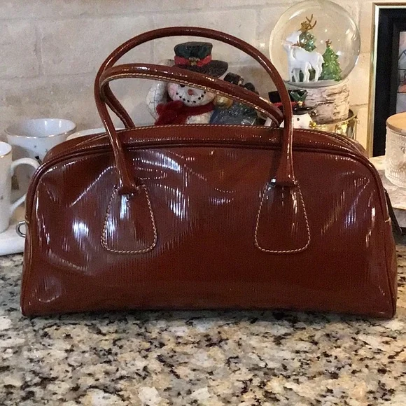 COA❣️❣️Vintage Prada Stampata Grana Pagelia Old Bowler Bag with COA - Picture 1 of 14